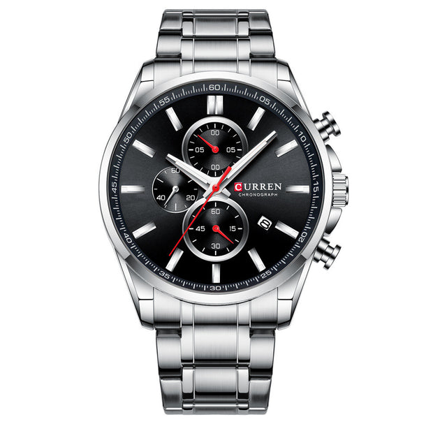 Men'S Watch Waterproof Quartz Watch Six-Hand Watch Calendar Watch Steel Band Men'S Watch