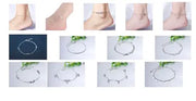 100% 925 Sterling Silver Snake Chain Pearls Anklets For Women Fashion Silver 925 Jewelry Wholesale DA387