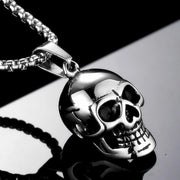 Gothic Retro Skull Head Pendant Necklace For Men Gold Silver Color Punk Rapper Skeleton Head Necklaces Boyfriend Jewelry Gift