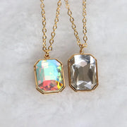 1pc New Geometric Colorful Stone Stainless Steel Cabochon Base Settings Pendant Luxury Fashion Women's Birthday Jewelry Gift
